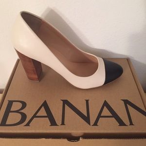 Black and Cream Banana Republic Heels